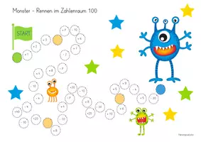 Vorschau - Spiele - Mathespiel: Monster- Rennen im 20 und 100 Zahlenraum - Seite 2