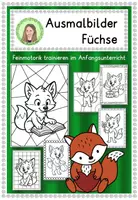 Vorschau - Mal- und Bastelvorlagen - Fuchsklasse Ausmalbilder - Klassentier Fuchs - Deckblatt