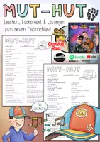 Vorschau - Arbeitsblätter - Mut-Hut – Liedtext, Lückentext & Lösungen Mutmacher - Deckblatt