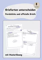 Vorschau - Arbeitsblätter - Materialpaket/Unterrichtseinheit zum Thema "Briefe" inkl. Musterlösungen - Seite 1