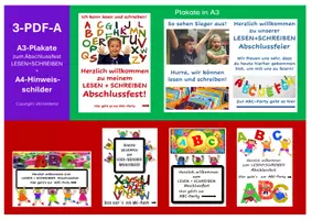 Vorschau - Mal- und Bastelvorlagen - Plakate + Hinweisschilder fürs Abschlussfest LESEN + SCHREIBEN - Seite 2