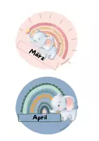 Vorschau - Mal- und Bastelvorlagen - Geburtstagskalender Elefant - Seite 3