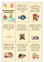 Vorschau - Bildkarten - Sommerferien Bewegungsspiel zum aktiven Einstieg nach den Ferien - Seite 1
