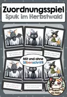 Vorschau - Spiele - Zuordnungsspiel Lesespiel Spuk im Herbstwald #halloween - Deckblatt
