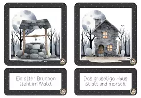Vorschau - Spiele - Zuordnungsspiel Lesespiel Spuk im Herbstwald #halloween - Seite 3