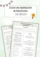 Vorschau - Arbeitsblätter - Zitieren und Paraphrasieren im Französischen - Deckblatt