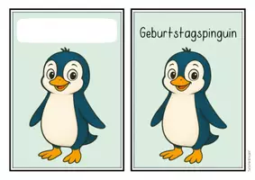 Vorschau - Mal- und Bastelvorlagen - Pinguinklasse - Geburtstagsaufsteller - Seite 3