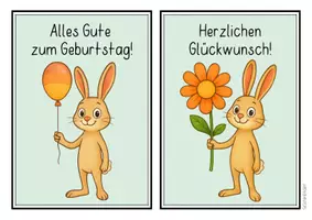 Vorschau - Mal- und Bastelvorlagen - Hasenklasse - Geburtstagsaufsteller - Seite 1