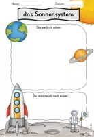 Vorschau - Arbeitsblätter - Vorwissenserhebung: Sonnensystem - Deckblatt