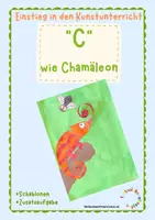 Vorschau - Mal- und Bastelvorlagen - Einstieg in den Kunstunterricht: "C" wie Chamäleon - Deckblatt
