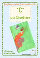 Vorschau - Mal- und Bastelvorlagen - Einstieg in den Kunstunterricht: "C" wie Chamäleon - Seite 1
