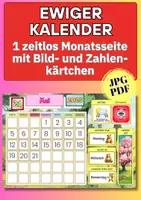 Vorschau - Anderer Materialtyp - Zeitloser Kinderkalender zum Ausdrucken – Monate, Wetter, Wochentage & Jahreszeiten lernen - Deckblatt