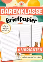 Vorschau - Arbeitsblätter - Bärenklasse - Briefpapier - Deckblatt