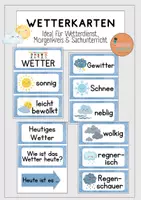 Vorschau - Bildkarten - Wetterkarten – kindgerechte Symbole & Wörter - Deckblatt