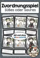 Vorschau - Spiele - Zuordnungsspiel Lesespiel Süßes oder Saures #halloween - Deckblatt