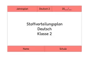 Vorschau - Stundenentwürfe - Jahresplan/ Stoffverteilungsplan: Deutsch (Klasse 2, Bayern) - Seite 2