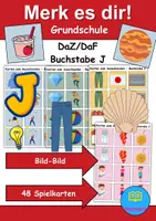 Vorschau - Arbeitsblätter - Merk es dir Buchstabe J (Bild-Bild) - DaZ/DaF, Deutsch (Klasse 1 bis 4) - Deckblatt