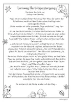 Vorschau - Stationenlernen - Lesespaziergang Herbst, Klasse 1, 2, 3, DaZ, Leseweg, Leseaufgabe differenziert mit Lösung. - Seite 1