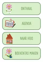 Voorbeeld - Dagritme kaarten thema bloem - Pagina 1