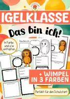 Vorschau - Mal- und Bastelvorlagen - Igelklasse - Das bin ich (Schulstart) - Deckblatt