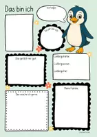 Vorschau - Mal- und Bastelvorlagen - Pinguinklasse - Das bin ich (Schulstart) - Seite 1