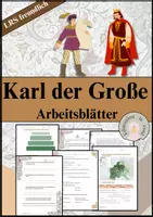 Vorschau - Arbeitsblätter - Karl der Große Arbeitsblätter inkl. Unterrichtsplan | LRS - Deckblatt
