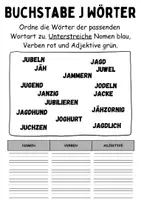 Vorschau - Lehrpläne/Lehrermaterial - Wortarten Buchstabe J - DaZ/DaF, Deutsch (Nomen, Verben, Adjektive) - Seite 2