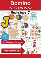 Vorschau - Spiele - Domino Buchstabe J - Bastelvorlage - DaZ/DaF, Deutsch (Wortschatz) - Deckblatt