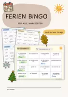 Vorschau - Spiele - Ferien Bingo | Spiel Ferien | Schulstart | Klassen Spiel - Deckblatt
