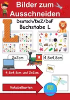 Vorschau - Arbeitsblätter - Vokabelbilder Buchstabe L - Bilder zum ausschneiden (Klasse 1 und 2) - Deckblatt