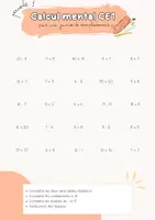 Aperçu - Fiches - Calcul mental spécial remplaçant CE1 période 1 - Page de couverture