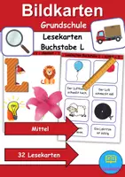 Vorschau - Spiele - Lesekarten/Bildkarten Buchstabe L mittelschwer - DaZ/DaF, Deutsch (Grundschule) - Deckblatt