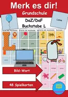 Vorschau - Mal- und Bastelvorlagen - Merk es dir Buchstabe L (Bild-Wort) - DaZ/DaF, Deutsch (Klasse 1 bis 4) - Deckblatt