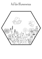 Vorschau - Mal- und Bastelvorlagen - Ausmalbild Blumenwiese - Deko für das Klassenzimmer/Fenster - Seite 1