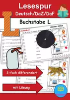 Vorschau - Spiele - Lesespur / Leserätsel Thema Buchstabe L - DaZ/DaF, Deutsch - Deckblatt