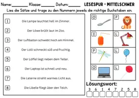 Vorschau - Spiele - Lesespur / Leserätsel Thema Buchstabe L - DaZ/DaF, Deutsch - Seite 2