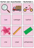 Vorschau - Mal- und Bastelvorlagen - Bild-Wort-Karten Thema Buchstabe L - DaZ/DaF, Deutsch (Wortschatz) - Seite 3