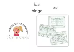 Voorbeeld - klok - uur - bingo FREEBIE - Voorblad