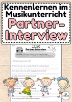 Vorschau - Arbeitsblätter - Partner-Interview - Kennenlernen im Musikunterricht - Deckblatt