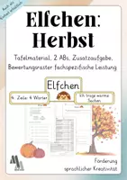Vorschau - Arbeitsblätter - Fachspezifische Leistung: Elfchen/Gedicht schreiben Herbst - Deckblatt