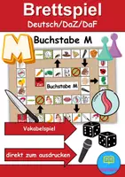 Vorschau - Mal- und Bastelvorlagen - Brettspiel Buchstabe M Wortschatzspiel Grundschule DaZ/DaF/Deutsch - Deckblatt