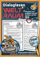 Vorschau - Arbeitsblätter - Freebie Lesetraining Klasse 3/4: Dialoglesen „Weltall“ - Deckblatt