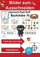Vorschau - Mal- und Bastelvorlagen - Vokabelbilder Buchstabe N - Bilder zum ausschneiden (Klasse 1 und 2) - Deckblatt