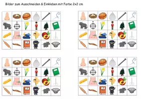 Vorschau - Mal- und Bastelvorlagen - Vokabelbilder Buchstabe N - Bilder zum ausschneiden (Klasse 1 und 2) - Seite 2