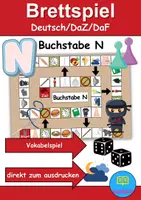 Vorschau - Arbeitsblätter - Brettspiel Buchstabe N Wortschatzspiel Grundschule DaZ/DaF/Deutsch - Deckblatt
