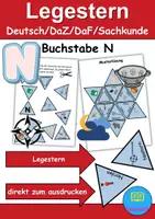 Vorschau - Arbeitsblätter - GRATIS Legestern Buchstabe N Wortschatz - DaZ/DaF, Deutsch (Klassen 1 und 2) - Deckblatt