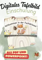Vorschau - Präsentationen/Tafelbilder - Digitales Tafelbild Willkommen in der Fuchsklasse - Deckblatt