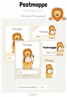 Vorschau - Poster - Classroom-Managment: Deckblatt für die Postmappen deiner Löwenklasse (Kl.1-4) - Deckblatt