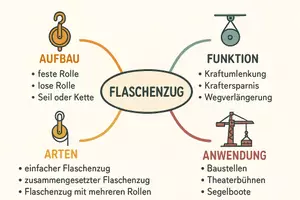 Vorschau - Arbeitsblätter - AB mit Fragen zum Thema "Flaschenzug" + Lösungsblatt + Mindmap + Infografik - Seite 2