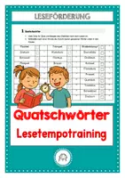 Vorschau - Stundenentwürfe - Quatschwörter. Lesetempotraining - Deckblatt